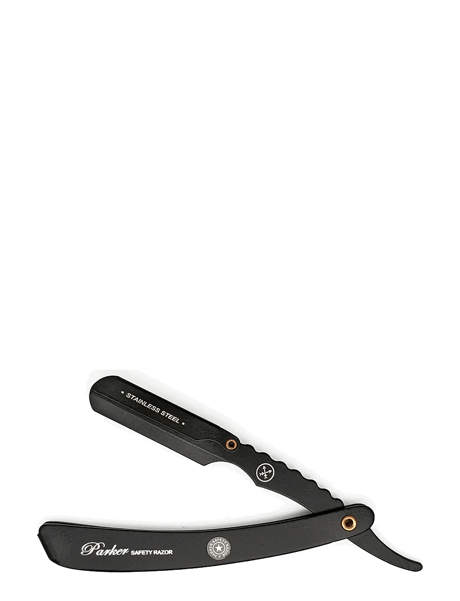 Parker - Parker SRXBLK- Heavy Duty Stainless Steel Handle Clip Type Black Blade Holder Barber/Straight Razor - pardlid - black - 1