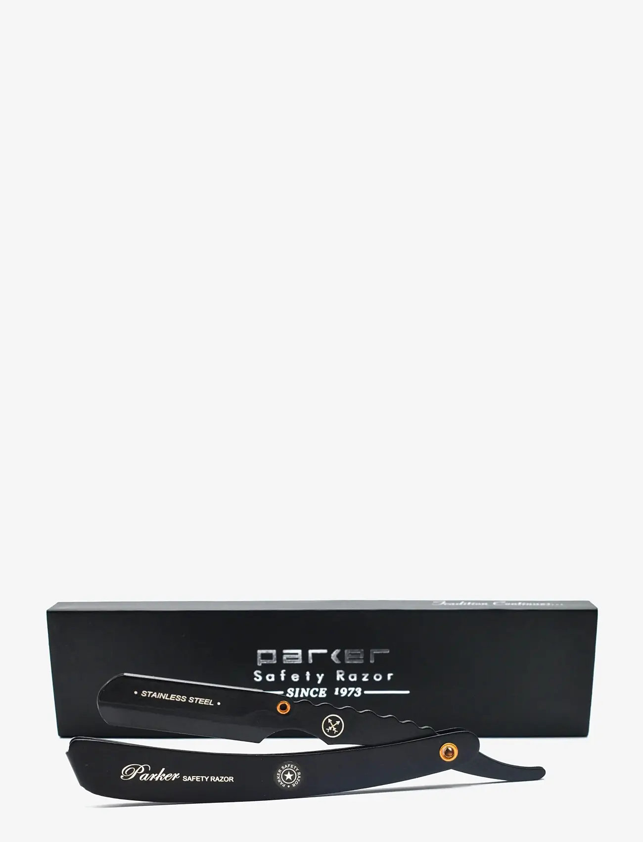 Parker - Parker SRXBLK- Heavy Duty Stainless Steel Handle Clip Type Black Blade Holder Barber/Straight Razor - barberskrabere - black - 3