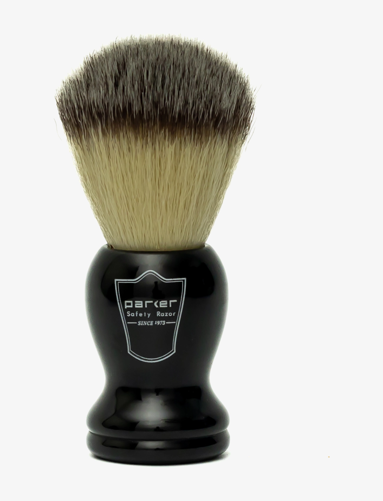 Parker Black Handle Synthetic Bristle Shave Brush, Barbering Brush, Sort, Str: ONE SIZE