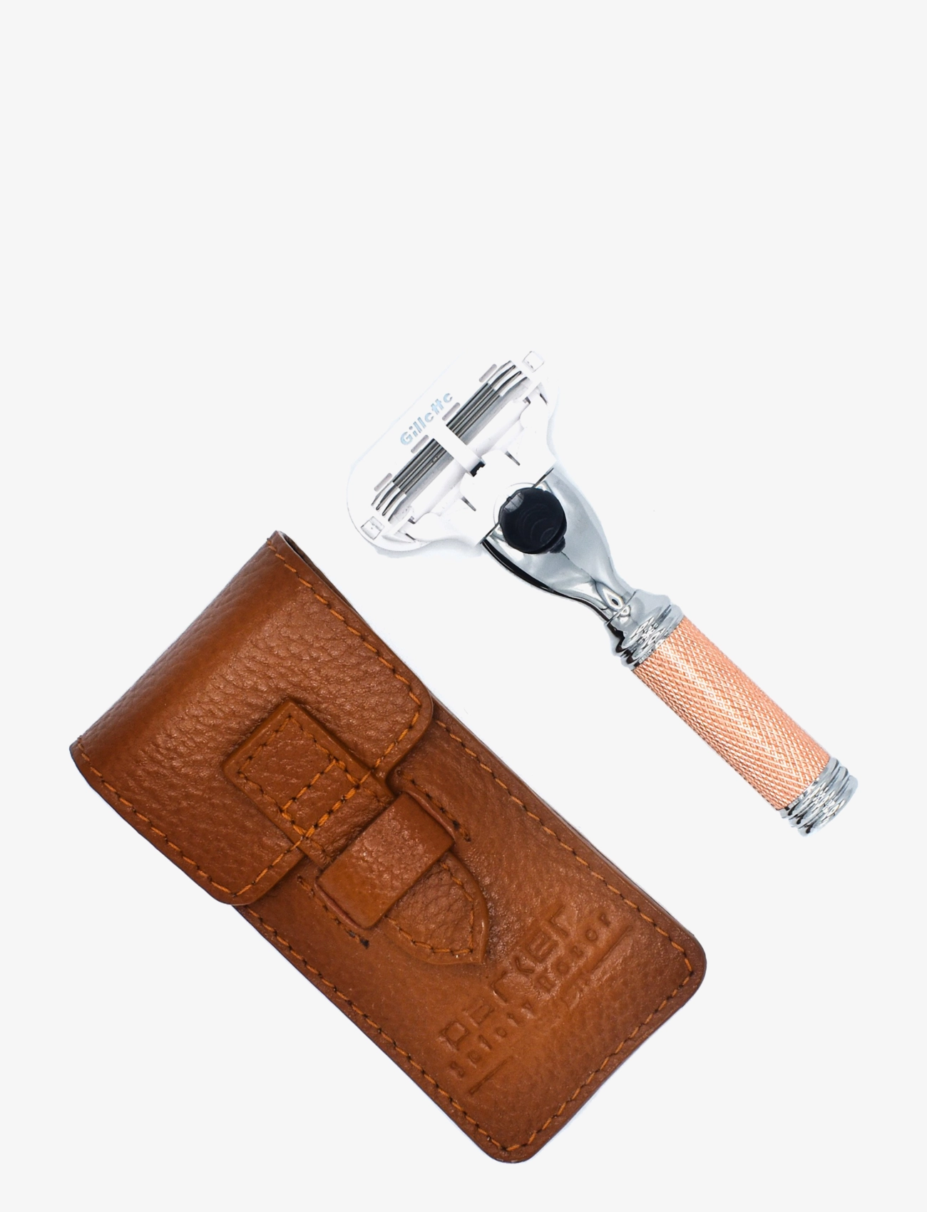 Parker TRVL-Ladies Venus Compatiable Rose Gold Textured Razor With Leather Case - Háreyðing - ROSE GOLD / pink/rose