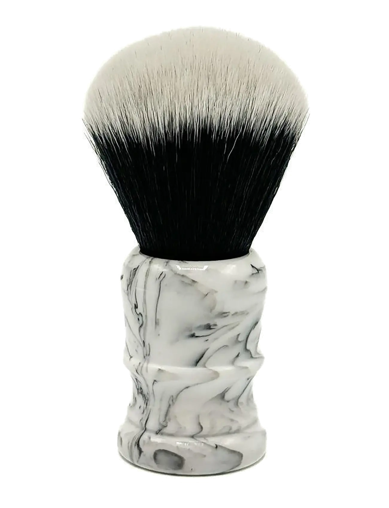 Parker Parker White w/ Black Marbled Handle - Tuxedo Knot Synthetic Bristle Brush "Arctic Storm" - Rakning - WHITE MARBLE MIX / white