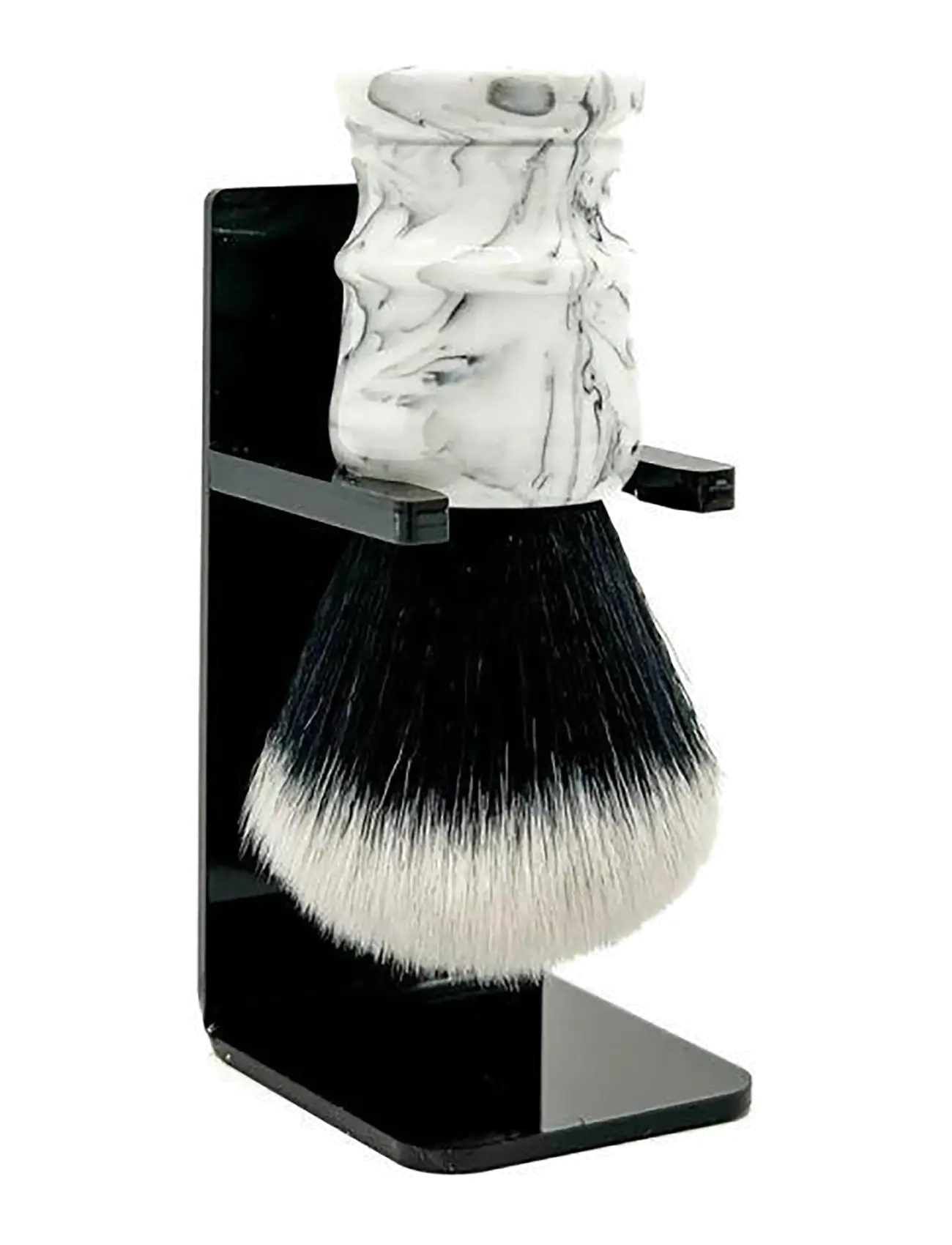 Parker - Parker White w/ Black Marbled Handle - Tuxedo Knot Synthetic Bristle Brush "Arctic Storm" - rakburstar - white marble mix - 1