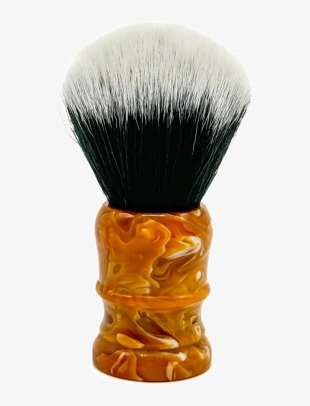 Parker - Parker Marbled Yellow Resin Handle - Tuxedo Knot Synthetic Bristle Brush "Solar Storm" - barberkoste - yellow mix - 0