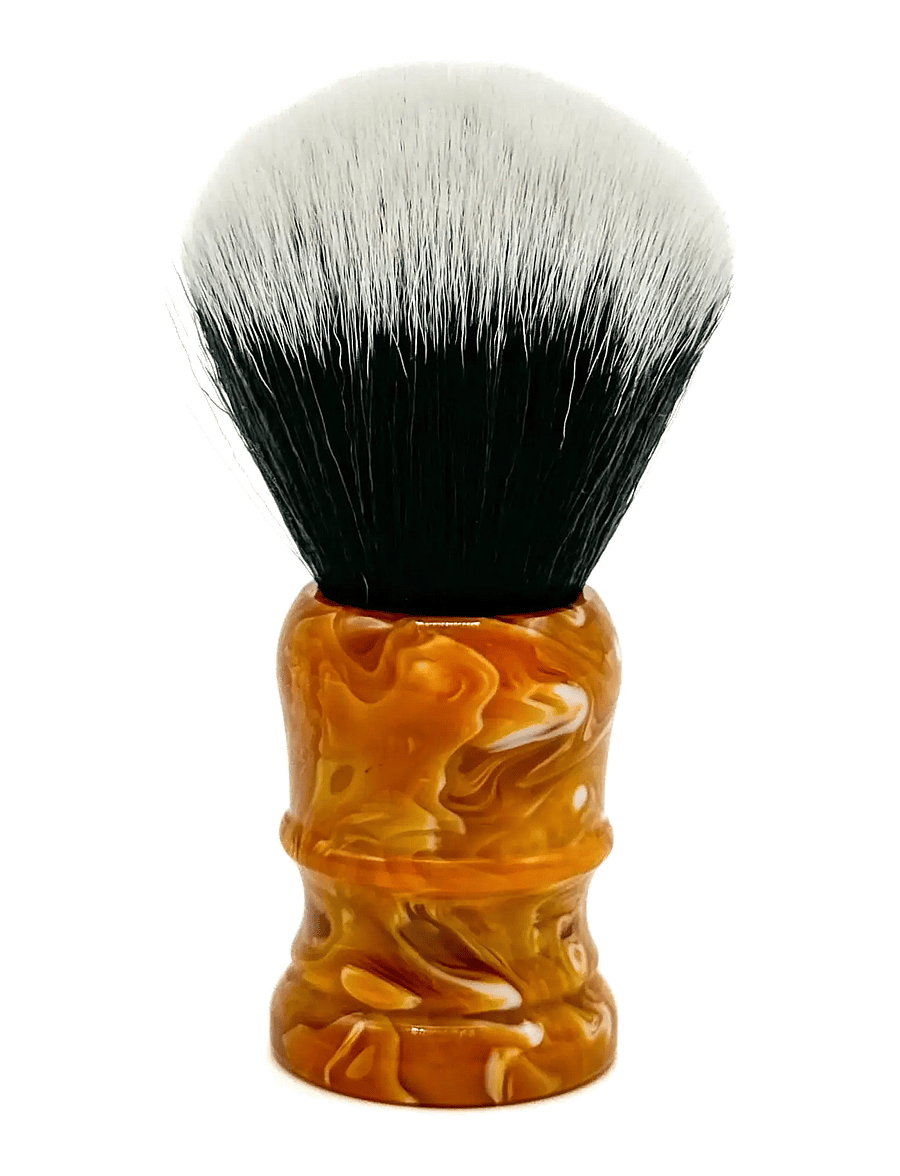 Parker - Parker Marbled Yellow Resin Handle - Tuxedo Knot Synthetic Bristle Brush "Solar Storm" - habemeajamispintslid - yellow mix - 0