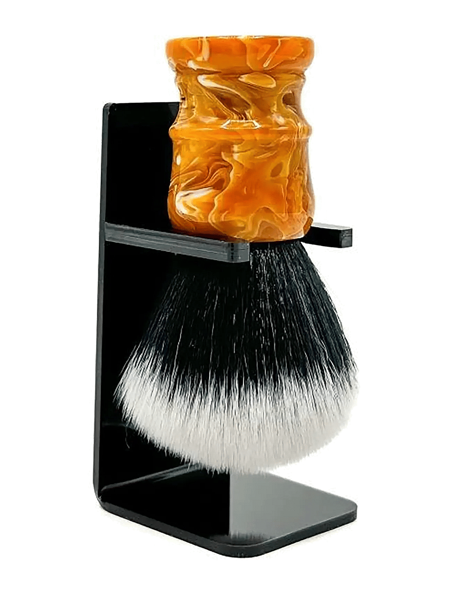 Parker - Parker Marbled Yellow Resin Handle - Tuxedo Knot Synthetic Bristle Brush "Solar Storm" - habemeajamispintslid - yellow mix - 1