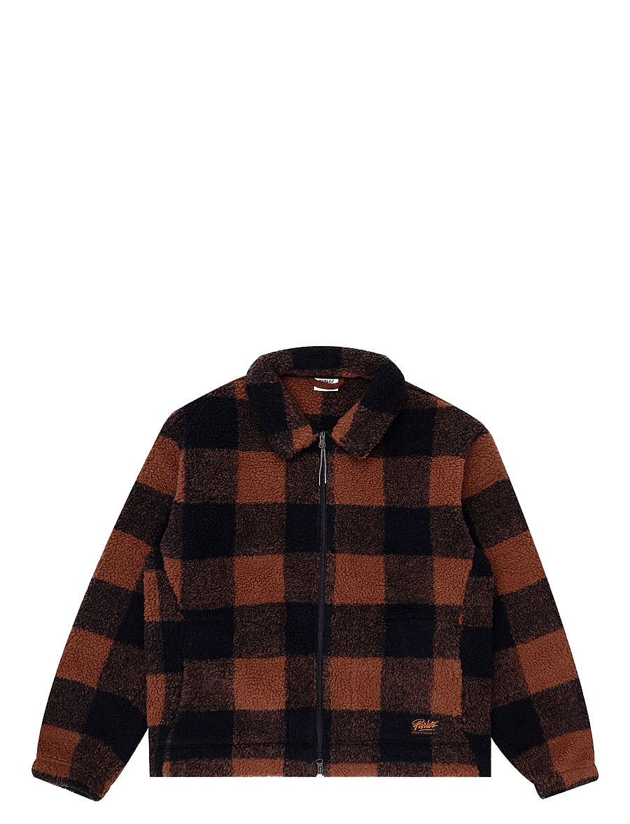 Parlez - Province Check Sherpa - fleece-pullover - walnut - 0