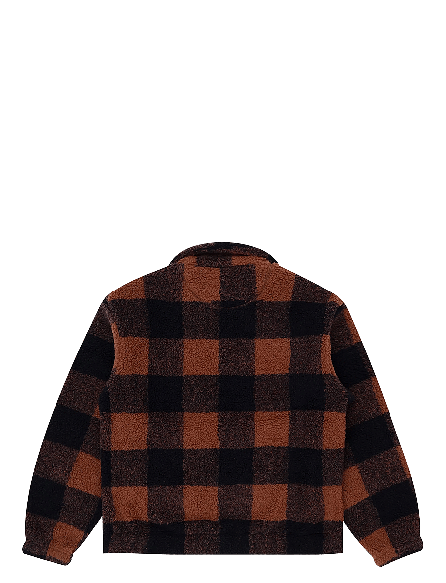 Parlez - Province Check Sherpa - fleece-pullover - walnut - 1
