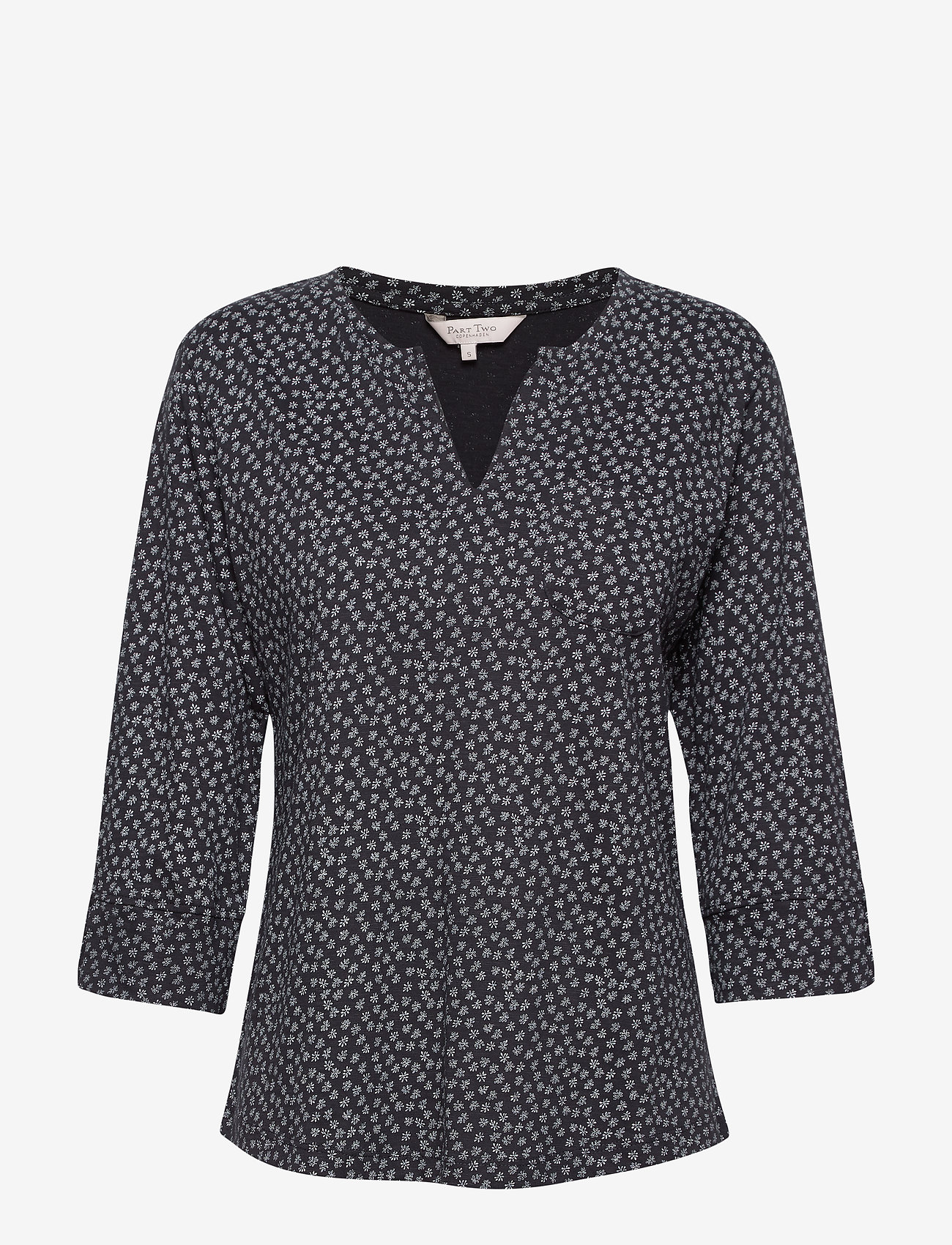 MINI LEAF PRINT, DARK BLUE