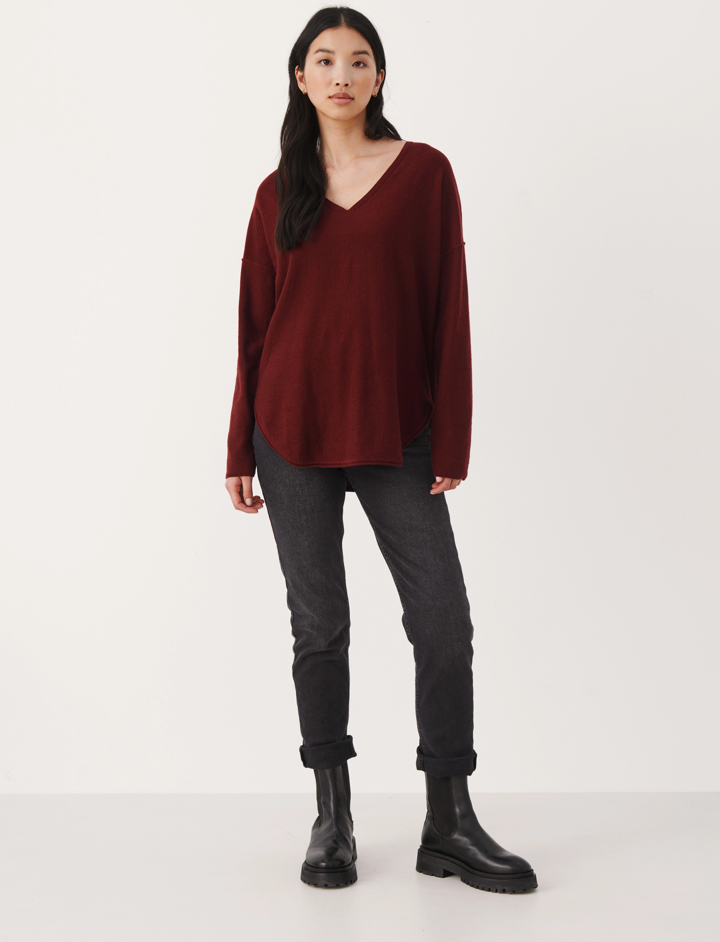 Part Two - IliviasaPW v-neck - tawny port - 3