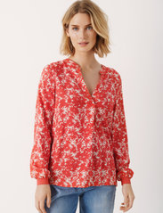 Part Two - TonniePW BL - long-sleeved blouses - cayenne painted flower - 2