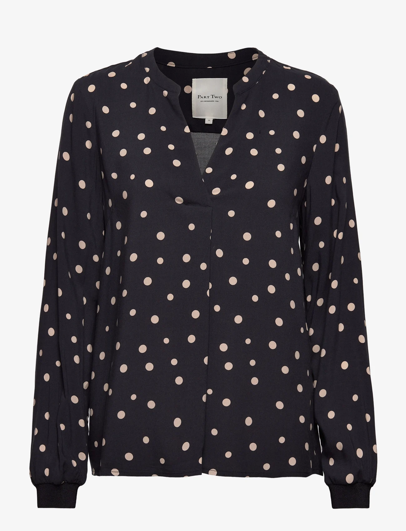 Part Two - TonniePW BL - long-sleeved blouses - dark navy dot - 0
