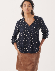Part Two - TonniePW BL - long-sleeved blouses - dark navy dot - 2