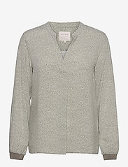 Part Two - TonniePW BL - long-sleeved blouses - vetiver, texture print - 0