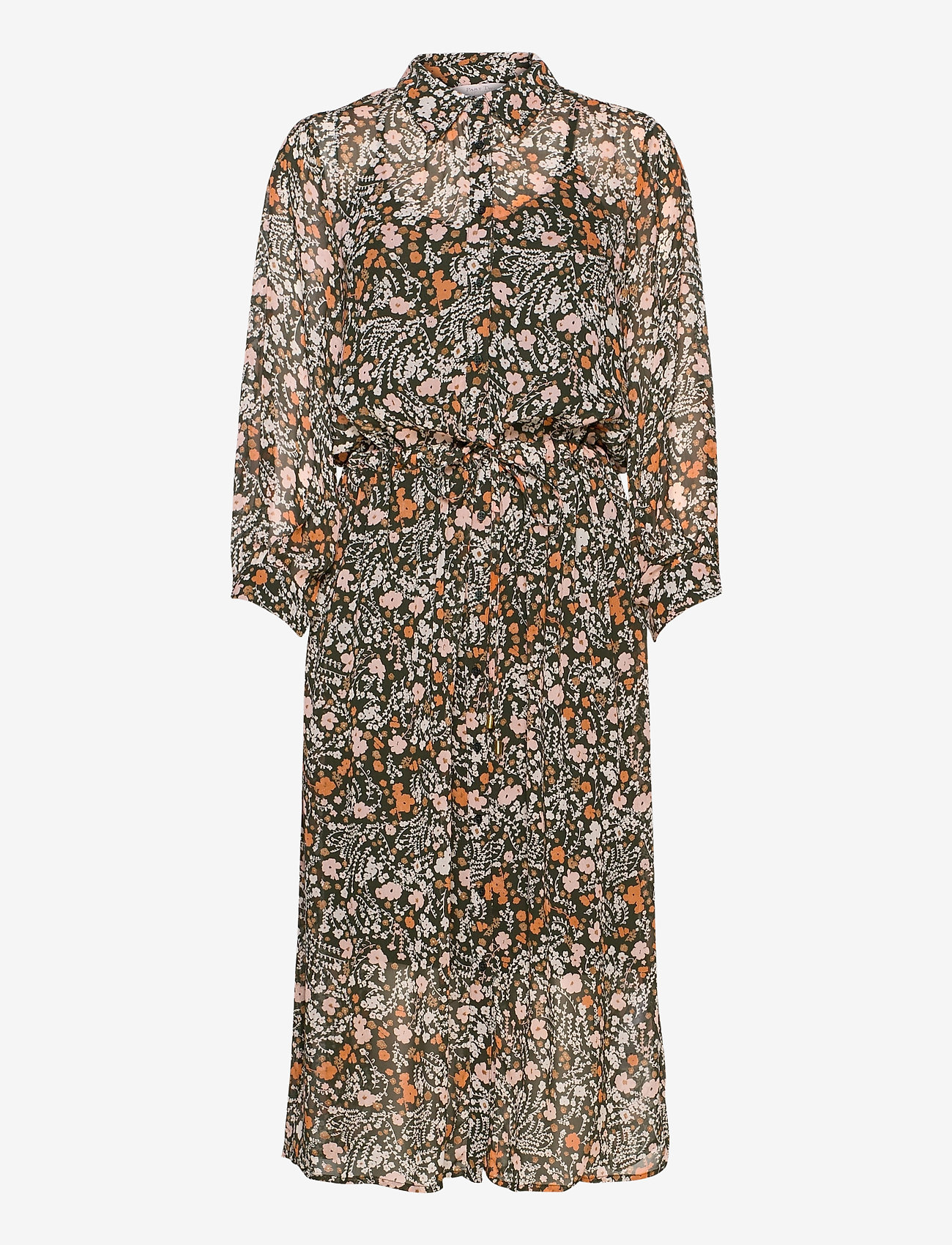 EsminePW DR - FLOWER PRINT, DARK GREEN