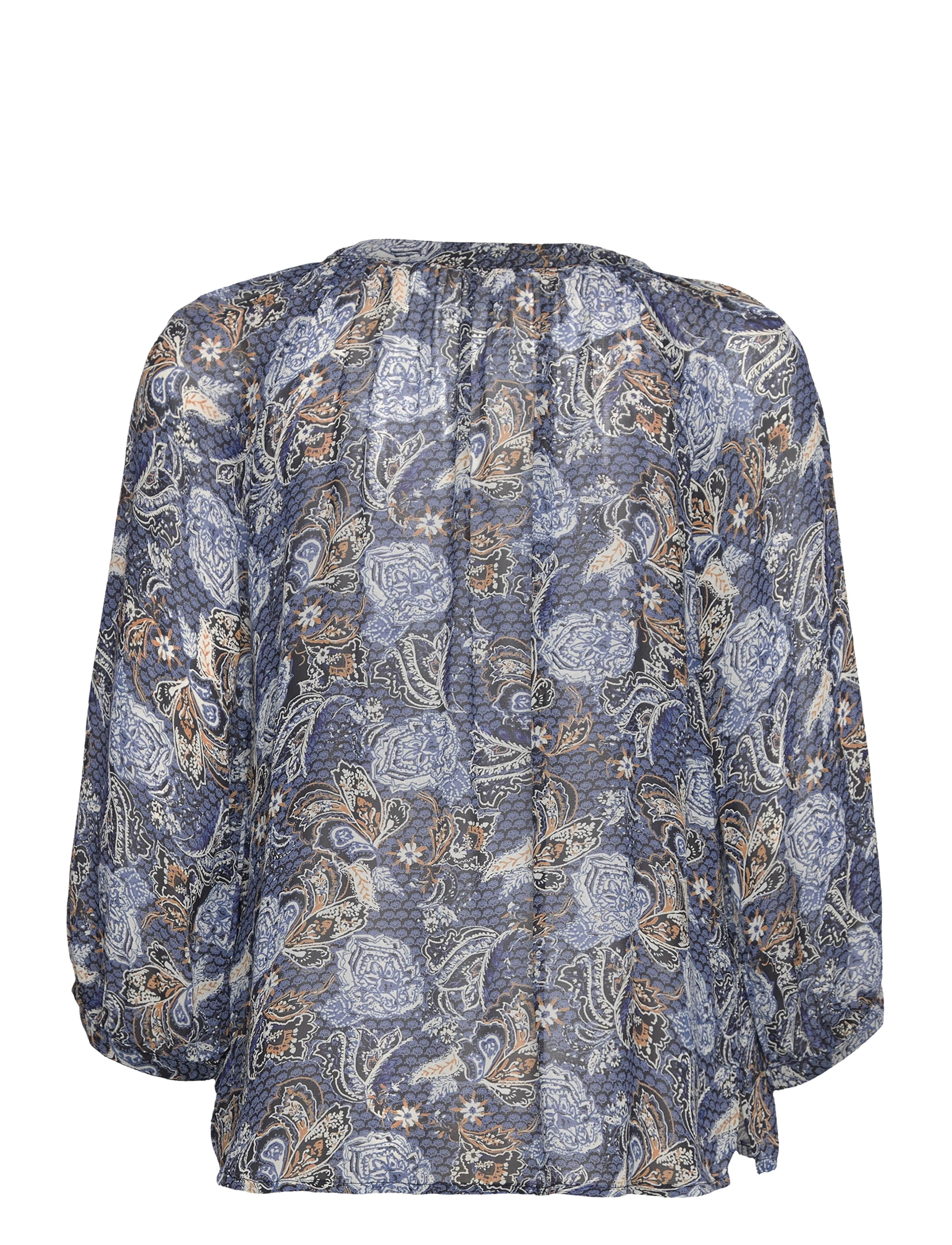 Part Two - ErdonaePW BL - långärmade blusar - dark navy ornament print - 1