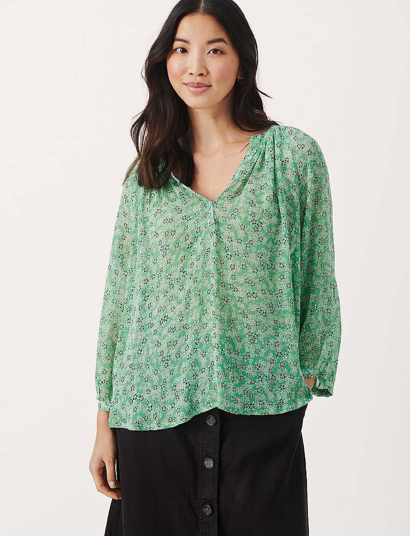 Part Two - ErdonaePW BL - langærmede bluser - greenbriar mini flower - 0