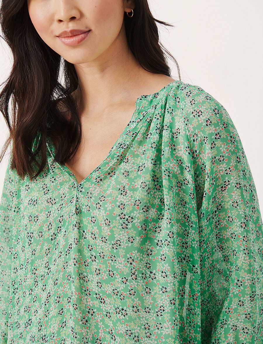 Part Two - ErdonaePW BL - langermede bluser - greenbriar mini flower - 5