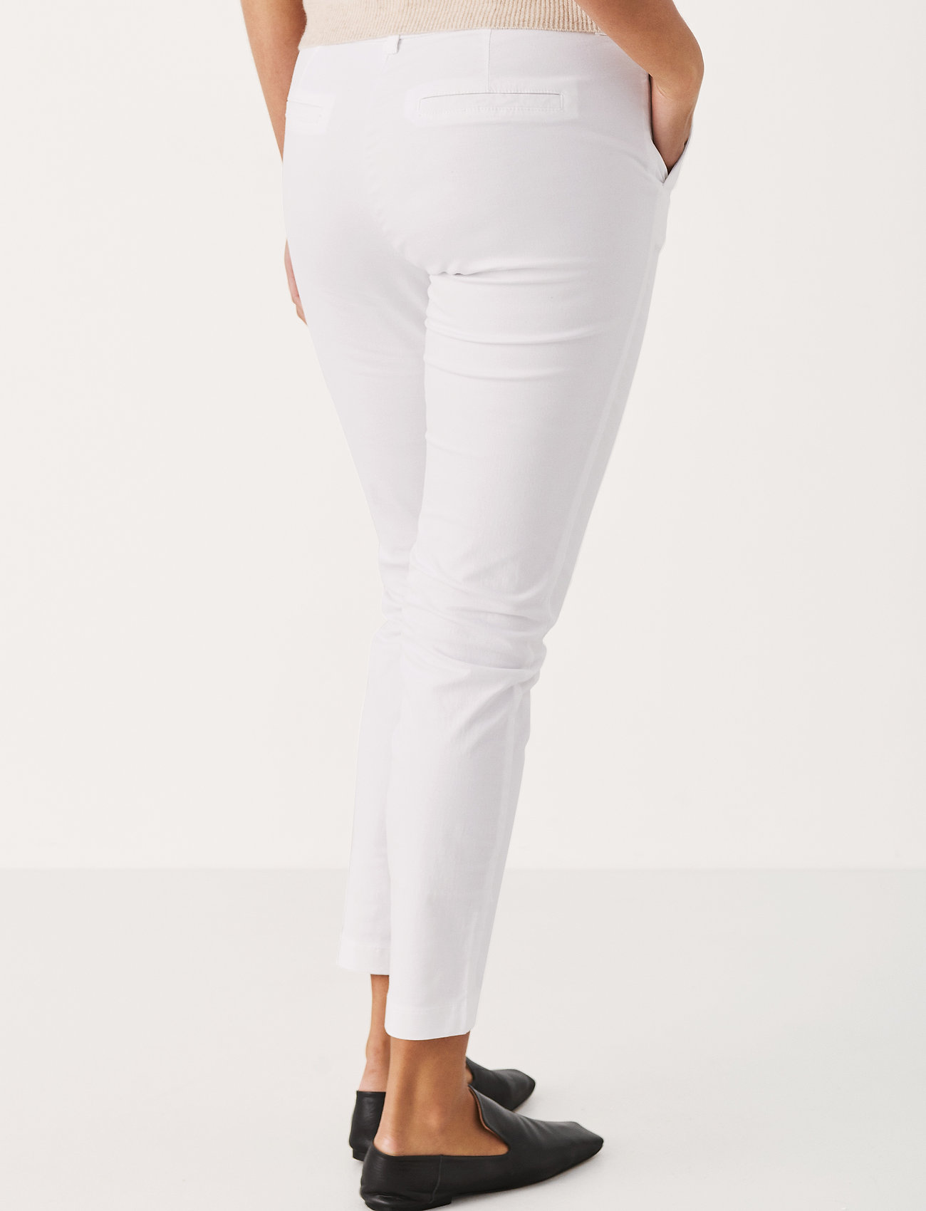 Part Two - SoffysPW Fitted chino pants - slim fit trousers - bright white - 4