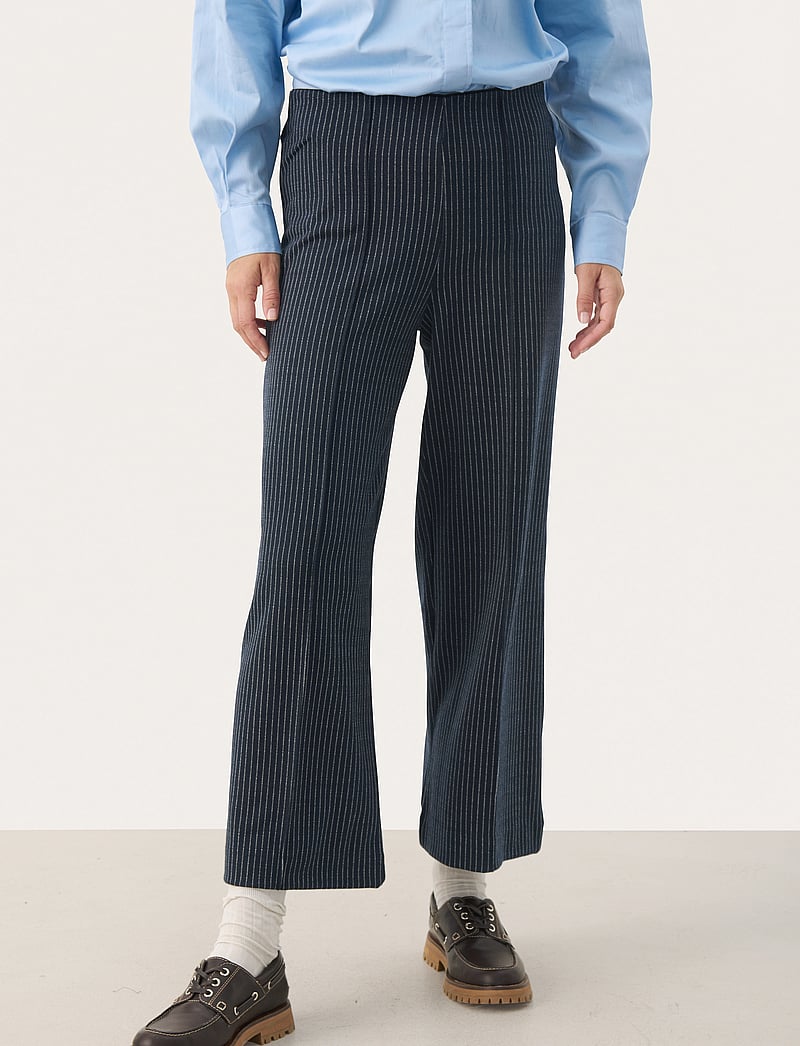 Part Two - IlisanPW PA - bukser med brede ben - dark navy pinstripe - 0