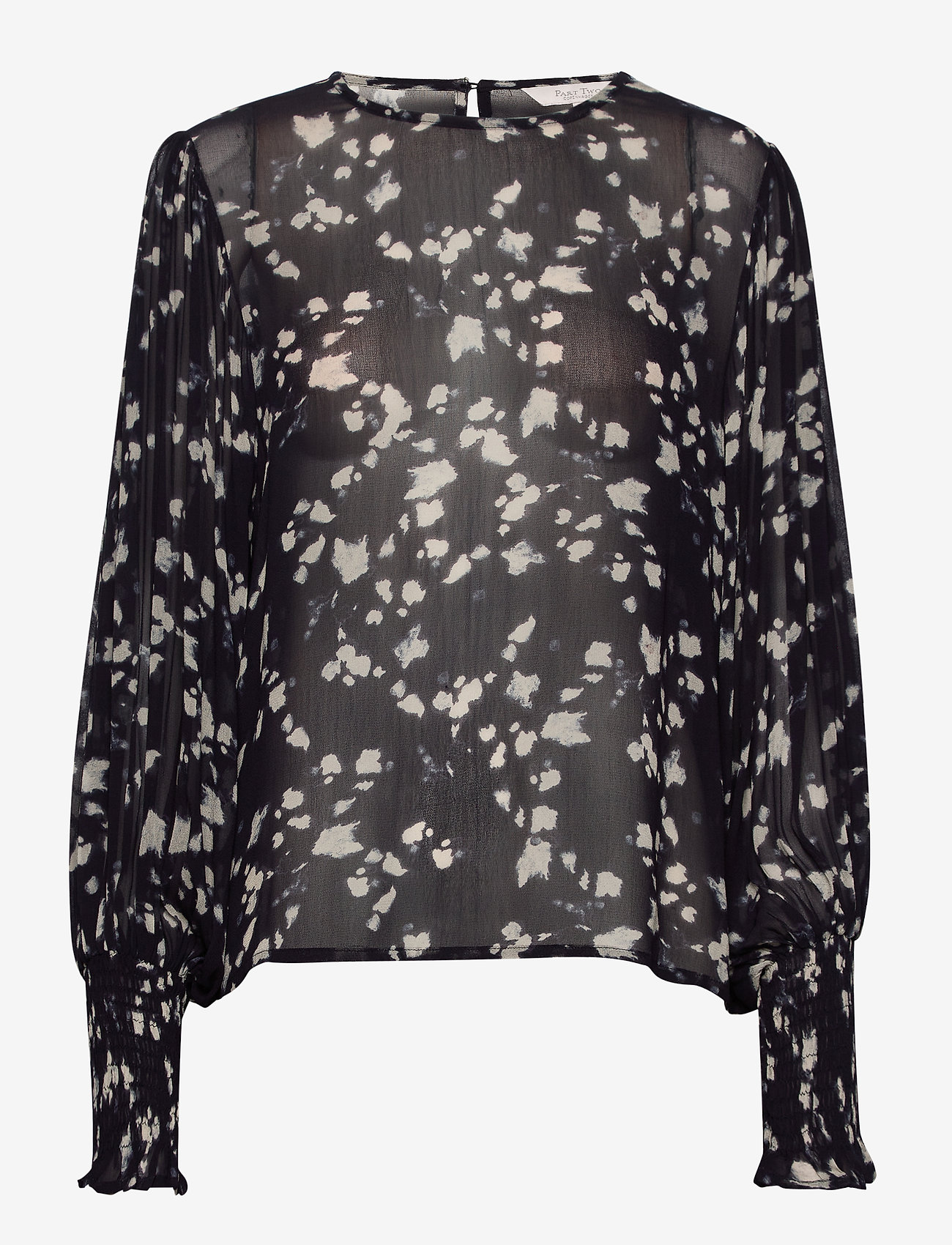 Part Two - EritaPW BL - long-sleeved blouses - abstract print, navy - 0