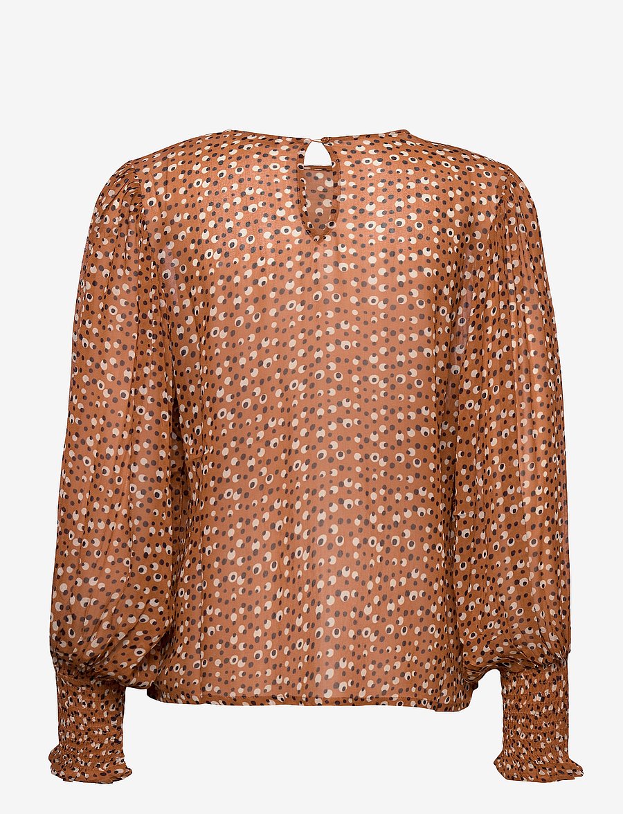 Part Two - EritaPW BL - pitkähihaiset puserot - dot print, hazel brown - 1