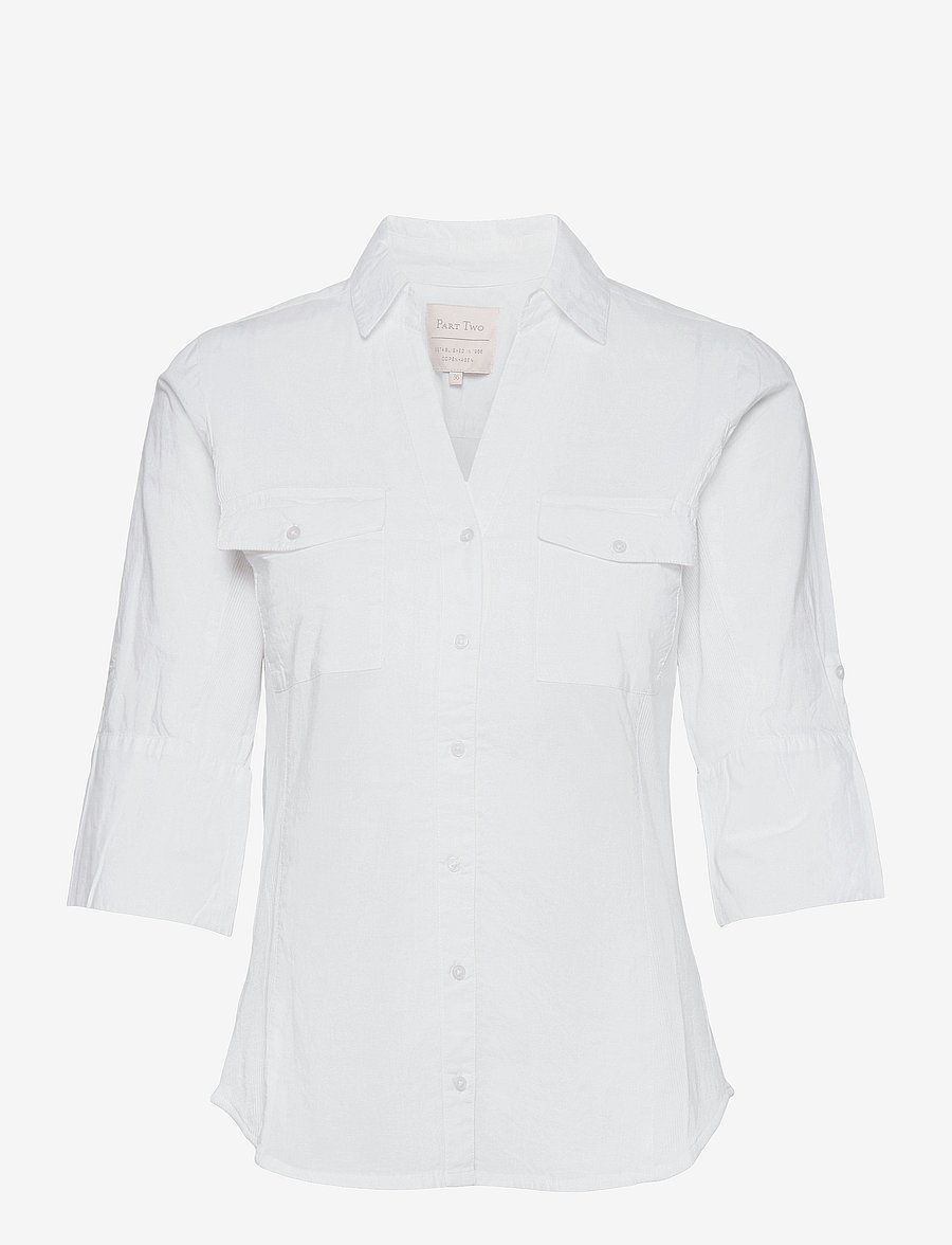 Part Two - CortniaPW Shirt - kortærmede skjorter - bright white - 1