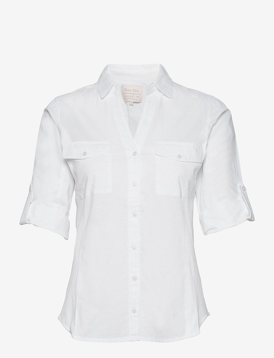 Part Two - CortniaPW Shirt - kortærmede skjorter - bright white - 3
