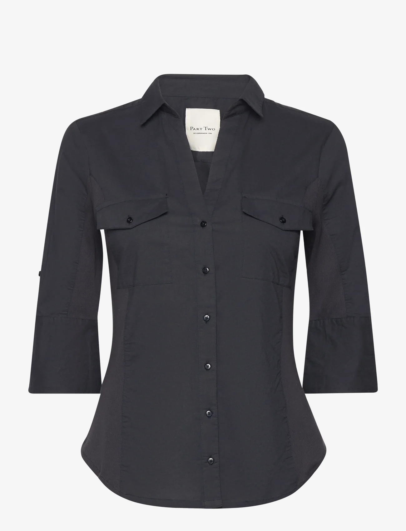 Part Two - CortniaPW SH - kortärmade skjortor - dark navy - 0