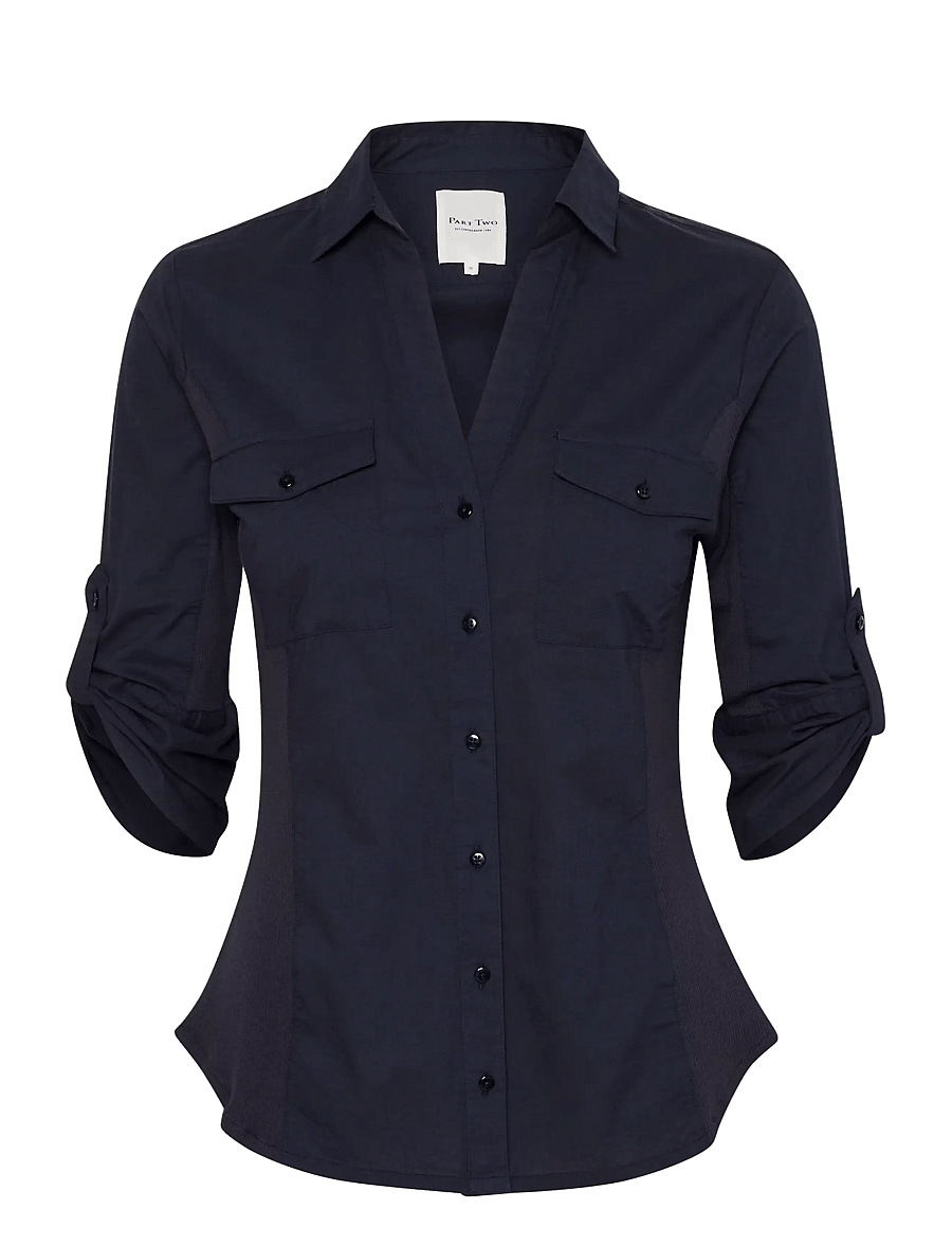 Part Two - CortniaPW Shirt - kurzärmlige hemden - dark navy - 1
