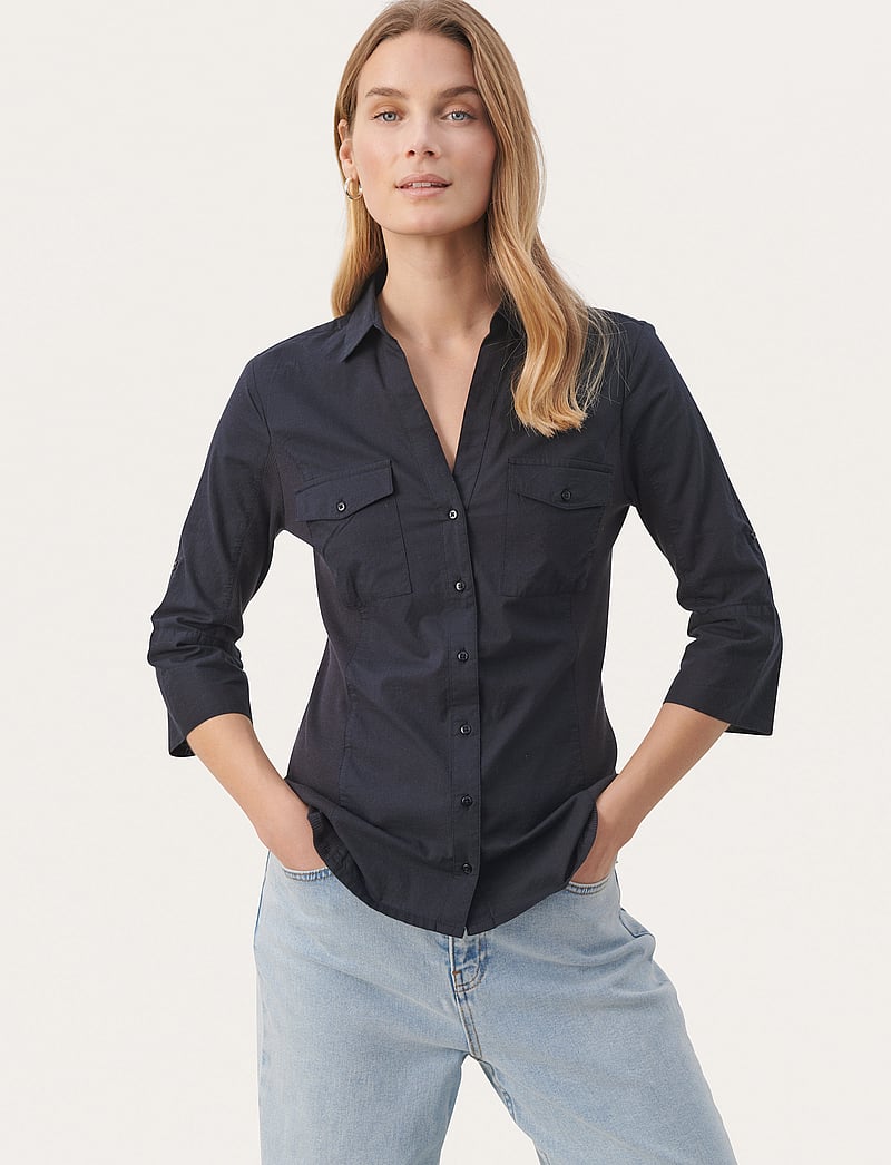 Part Two - CortniaPW SH - kortærmede skjorter - dark navy - 0