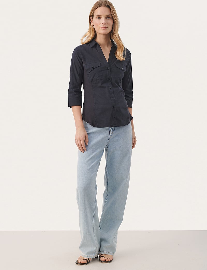 Part Two - CortniaPW SH - kortærmede skjorter - dark navy - 4