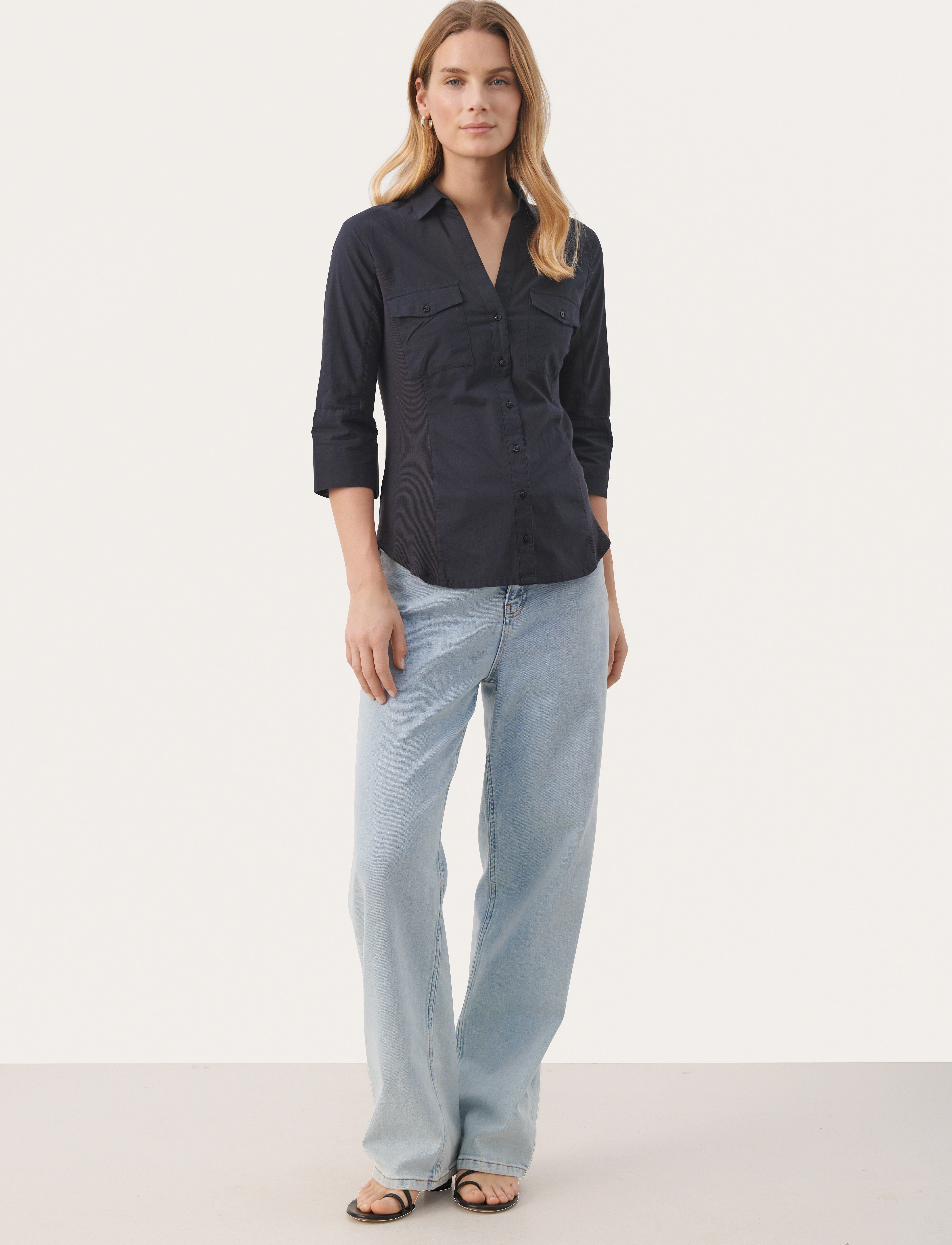 Part Two - CortniaPW Shirt - short-sleeved shirts - dark navy - 4