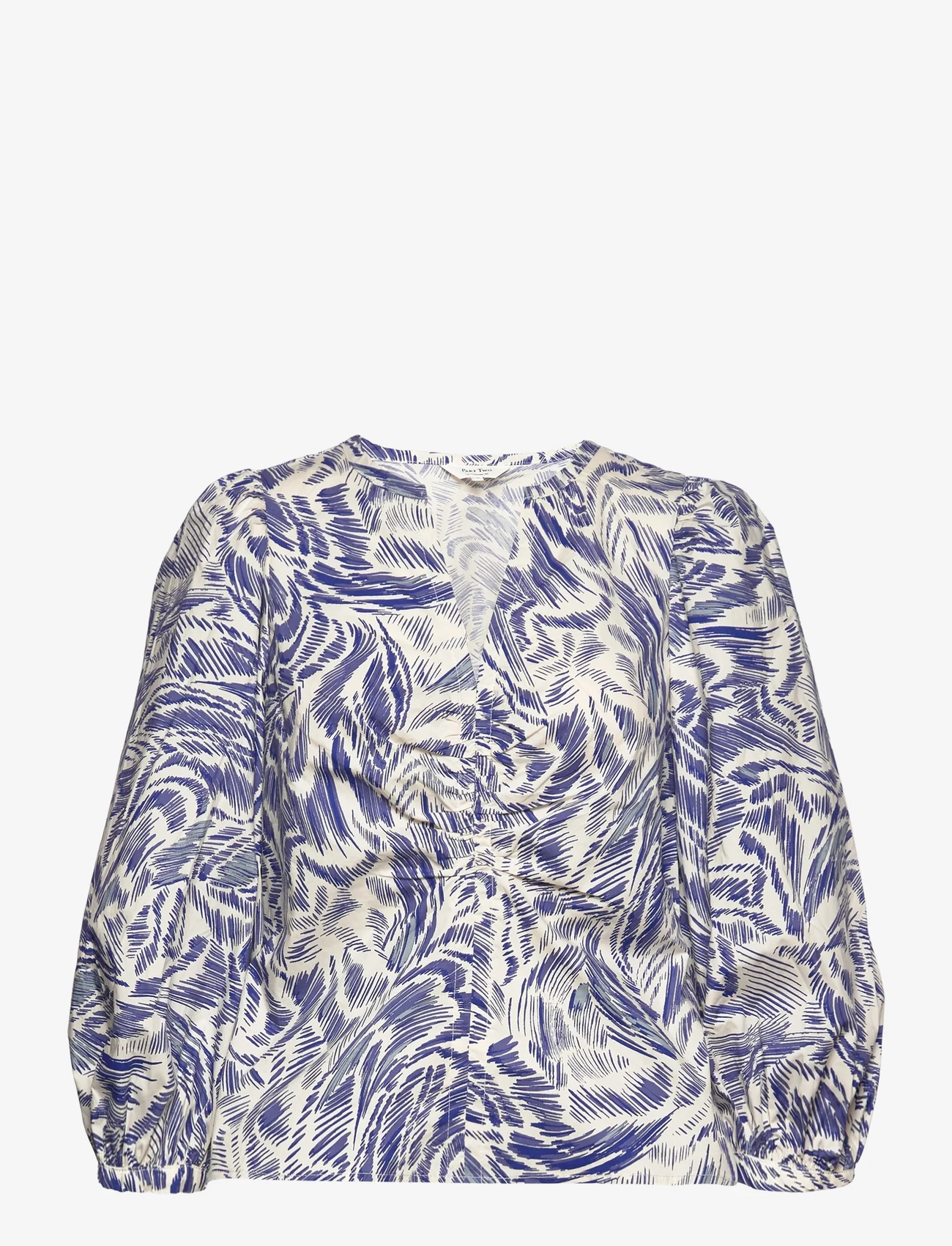Part Two - MeliaPW BL - long-sleeved blouses - blue wing print - 0