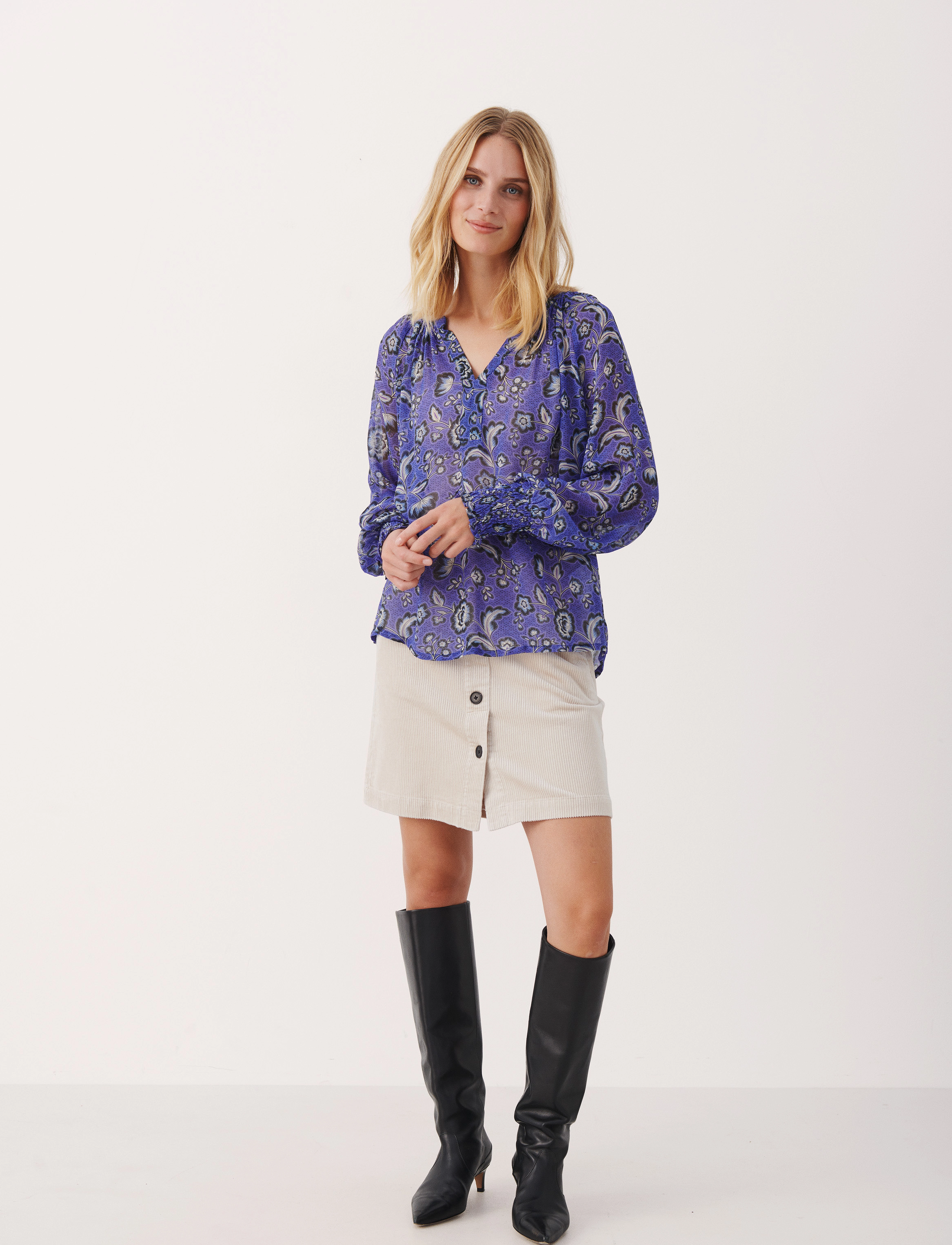 Part Two - KettaPW BL - bluing japanese flower print - 3