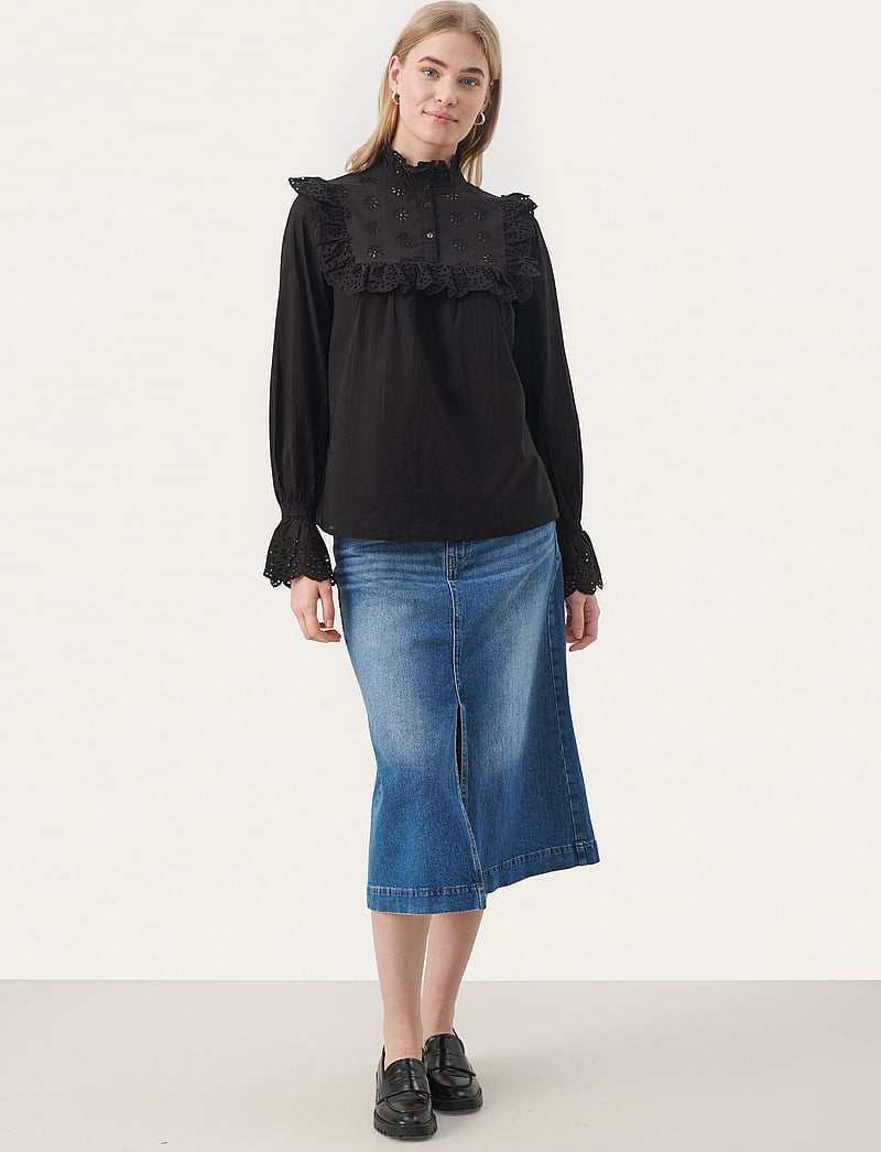 Part Two - NileaPW SH - långärmade blusar - black - 3