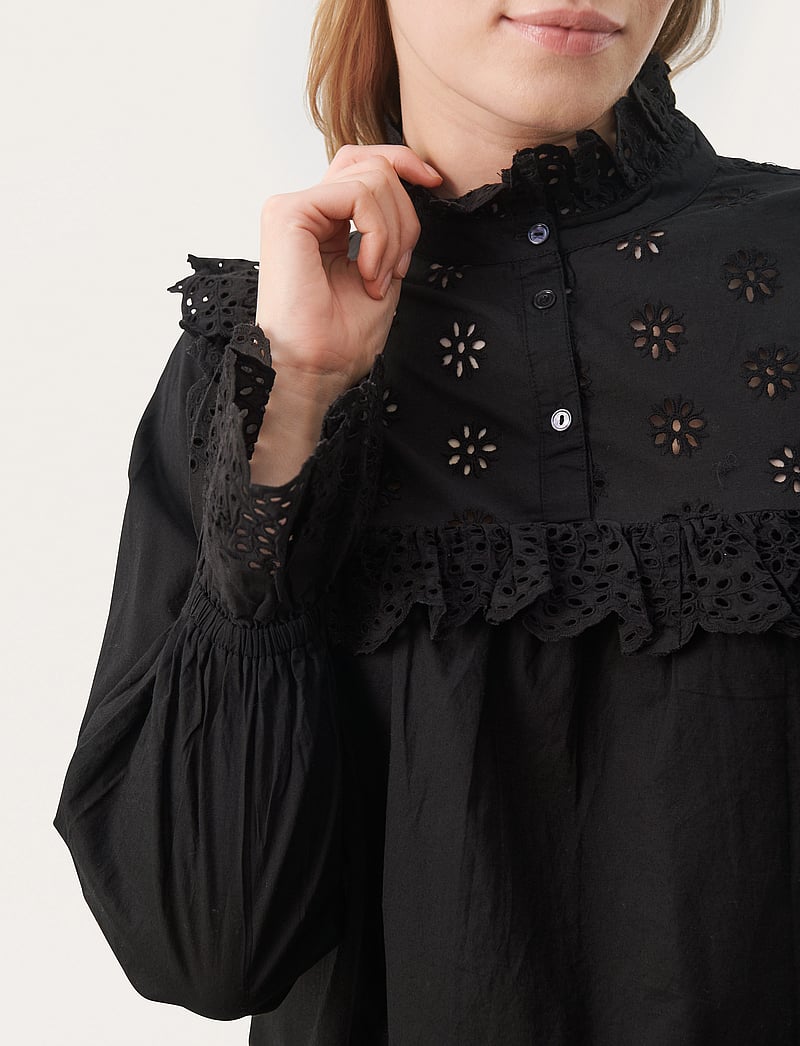 Part Two - NileaPW SH - långärmade blusar - black - 5