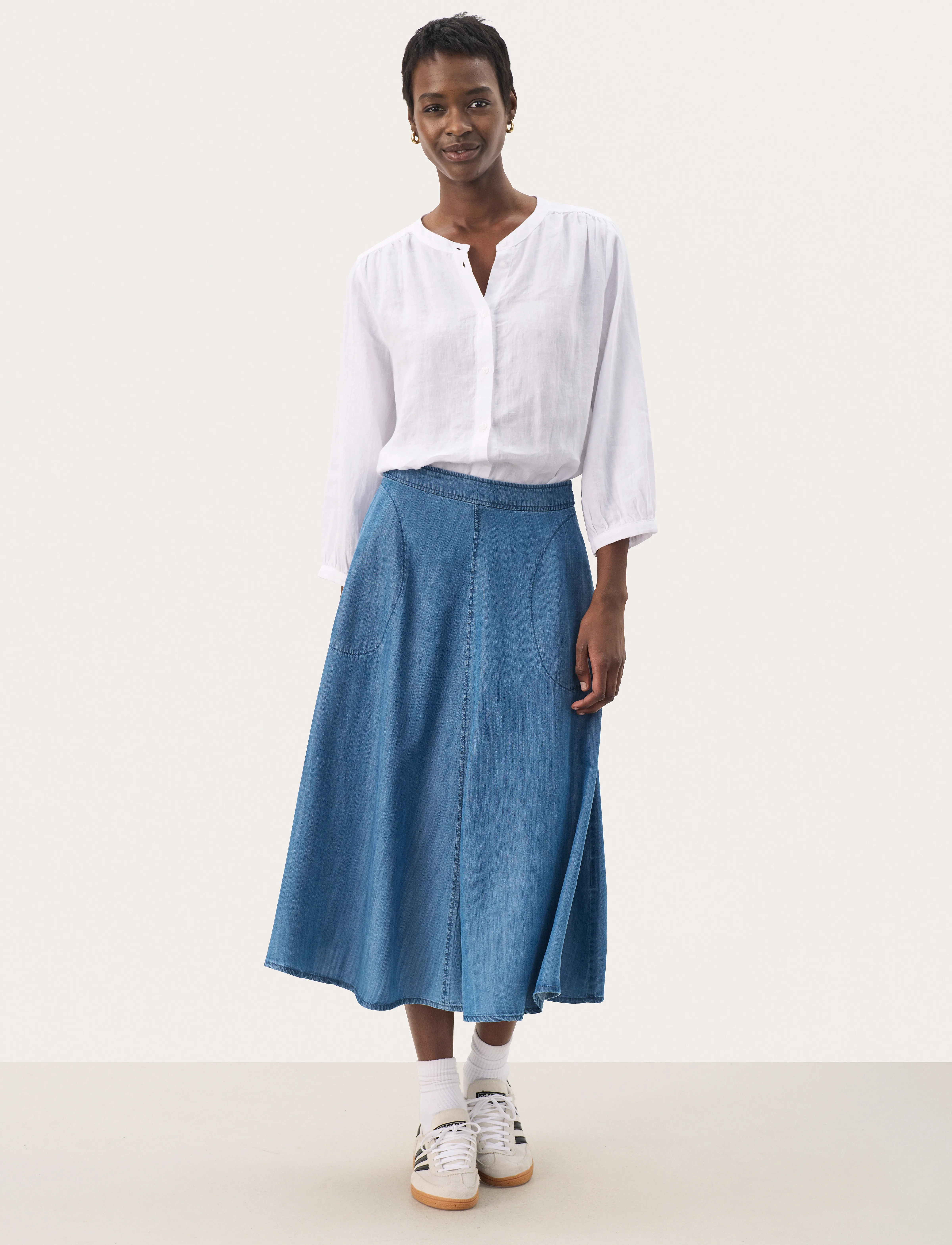 Part Two - PernillePW SK - midi nederdele - medium blue denim - 3
