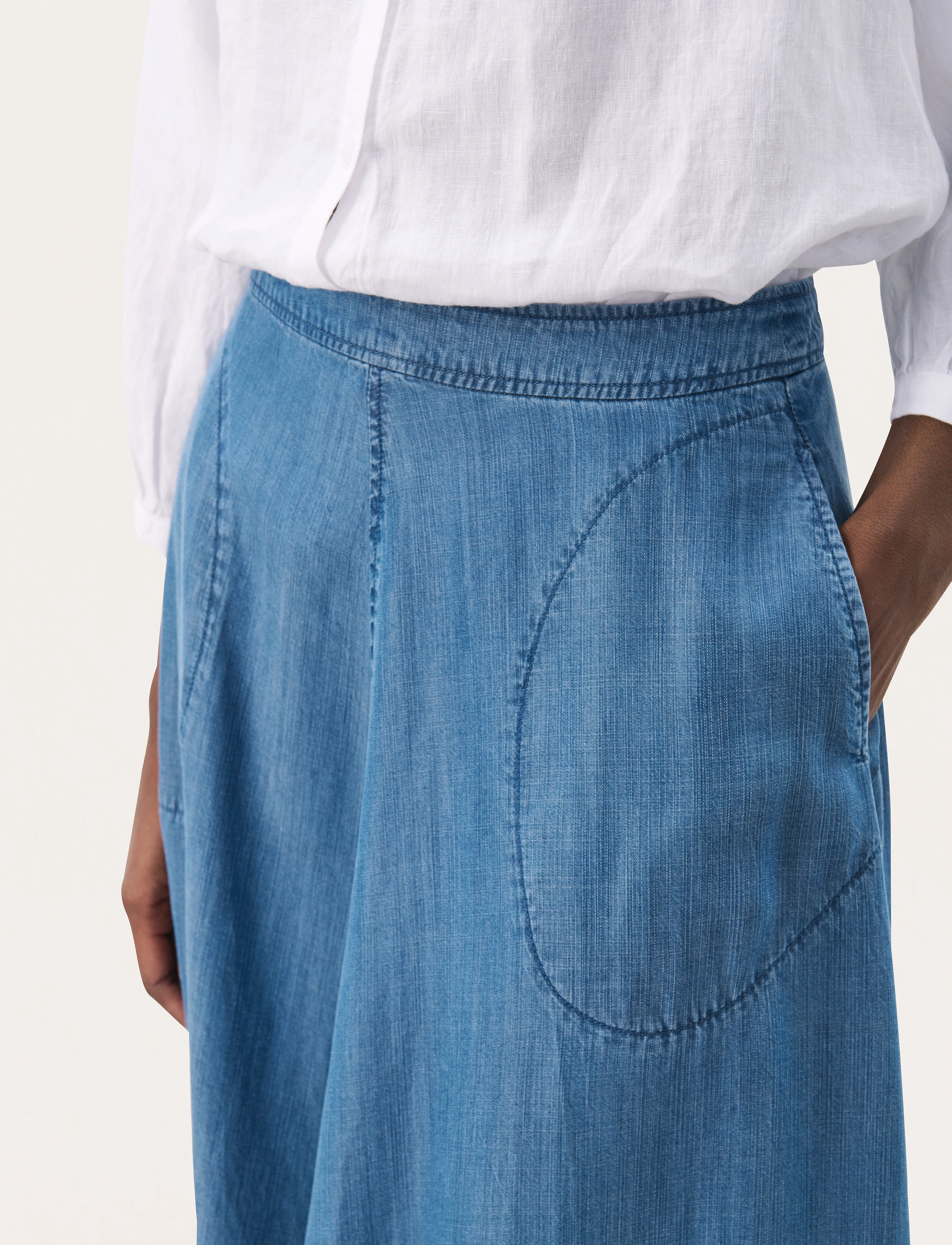 Part Two - PernillePW SK - midi nederdele - medium blue denim - 5