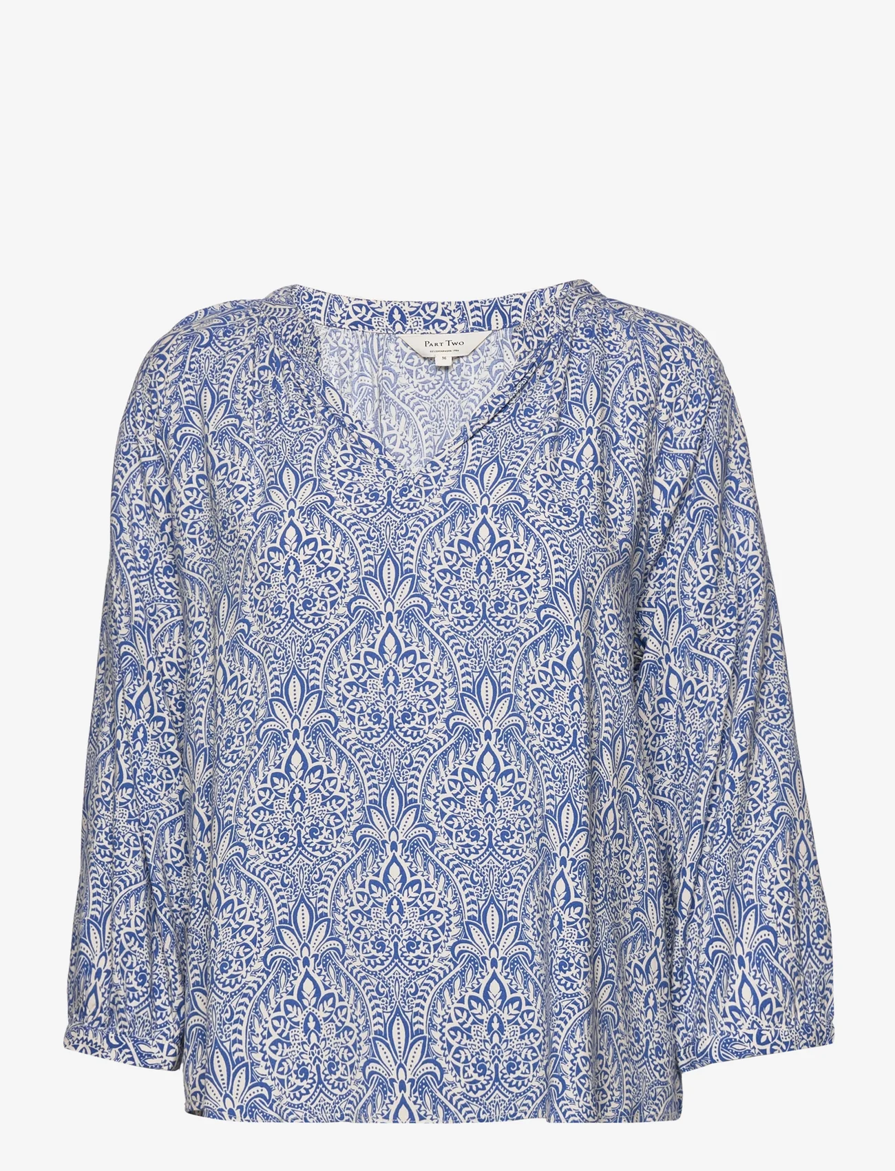 Part Two - MileanPW BL - long-sleeved blouses - beaucoup blue ornament print - 0