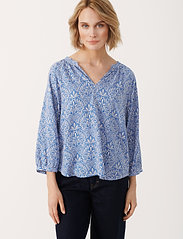 Part Two - MileanPW BL - long-sleeved blouses - beaucoup blue ornament print - 2
