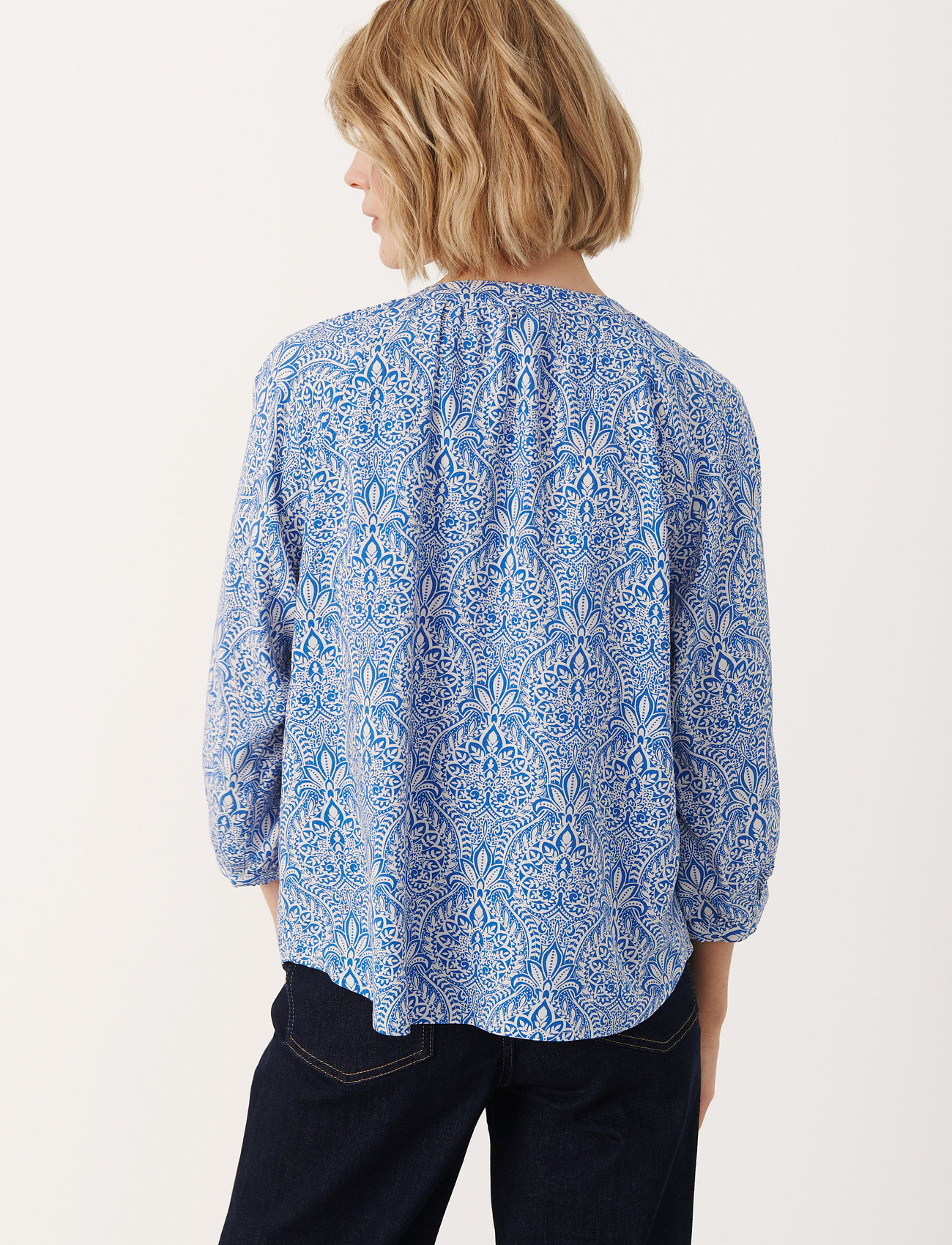 Part Two - MileanPW BL - langärmlige blusen - beaucoup blue ornament print - 4