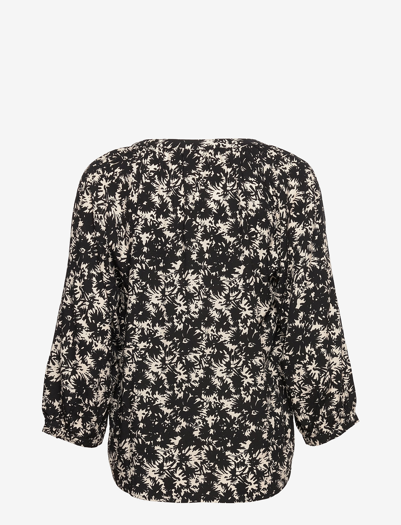 Part Two - MileanPW BL - long-sleeved blouses - black painted flower - 1