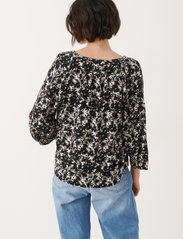 Part Two - MileanPW BL - long-sleeved blouses - black painted flower - 4