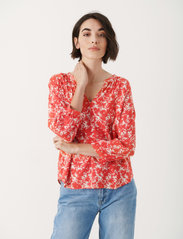 Part Two - MileanPW BL - long-sleeved blouses - cayenne painted flower - 2