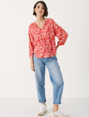 Part Two - MileanPW BL - long-sleeved blouses - cayenne painted flower - 3