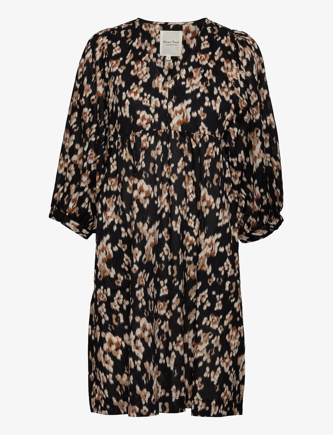 Part Two - OpalPW DR - midi kjoler - black blurred leaf print - 0
