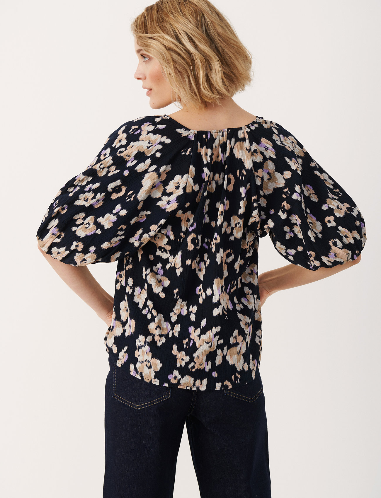 Part Two - OteliaPW BL - navy blurred flower print - 4