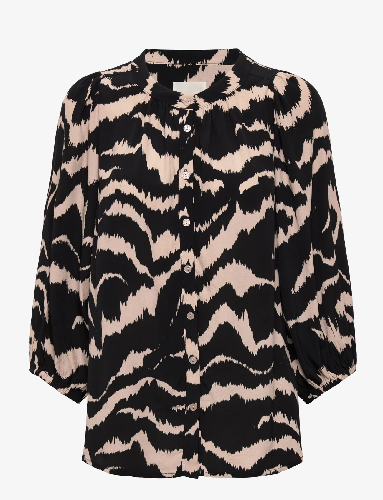 Part Two - OranaPW SH - long-sleeved blouses - black zebra print - 0