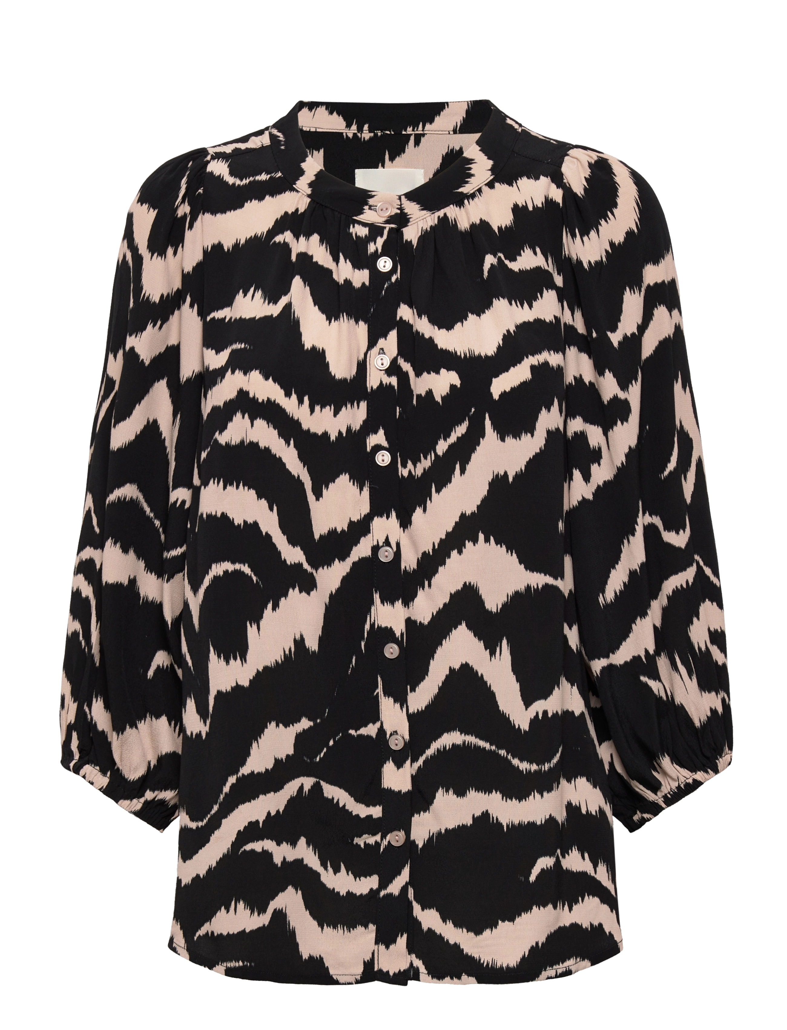 Part Two OranaPW SH - Blouses & Overhemden - BLACK ZEBRA PRINT / black