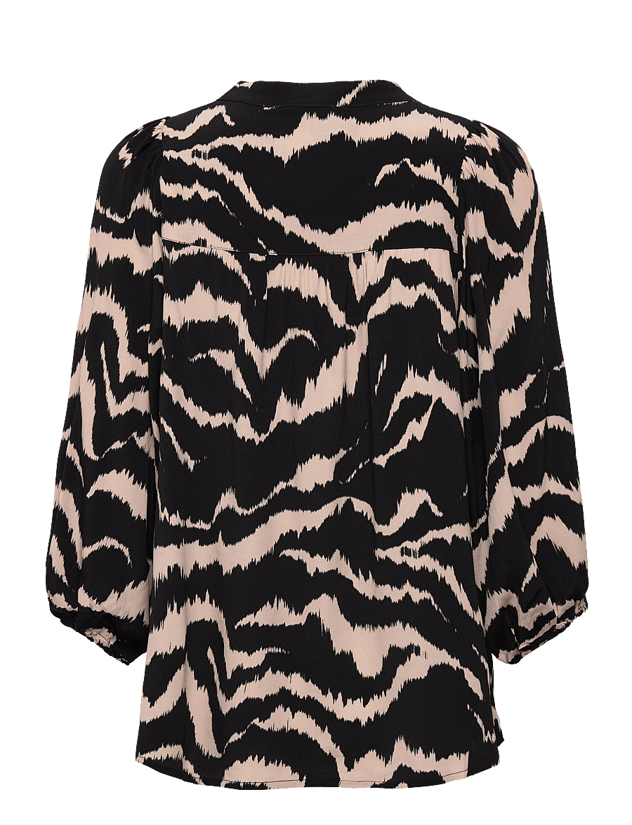 Part Two - OranaPW SH - långärmade blusar - black zebra print - 2